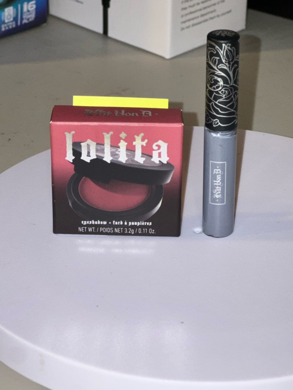 KvD Lolita Pink eyeshadow and lipgloss